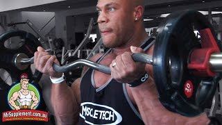 Phil Heaths EZ Bar Bicep Curl  Bicep Exercise 1 [upl. by Atterol]