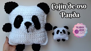 cojín de oso panda amigurumi  tejidos joss [upl. by Aleakim808]