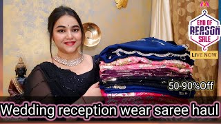 Myntra 80off wedding guest wear saree haul  Myntra end of reason sale 5090 off  Pooja choyal [upl. by Ahsienar]