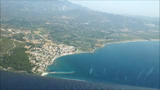 A320 Cockpit View Landing at Samos Island Greece SMILGSM [upl. by Isborne826]