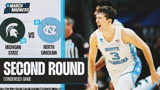 North Carolina vs Michigan State  Second Round NCAA tournament extended highlights [upl. by Attaymik]