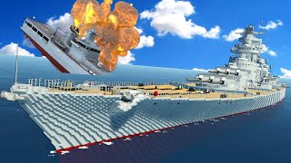 We Used a Battleship to RAM and Sink Ships in Stormworks Multiplayer [upl. by Nirred281]