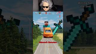 Cars vs Minecraft Characters 😂❌ BeamNGDrive shorts minecraft beamngdrive [upl. by Hofstetter]