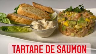 Tartare de saumonavocatmangue Très FACILE et très BON [upl. by Sacram355]