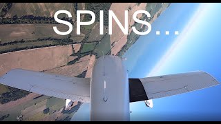 Doing Some Spins In The Piper 140 [upl. by Enilatan528]