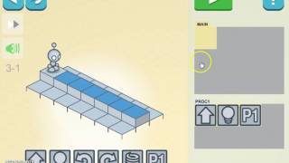 HOUR OF CODE STEM puzzle game based on coding kids programming Lightbot  3 Loops  Level 1 [upl. by Ellenod]