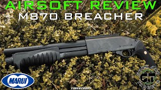 Airsoft Review 142 Tokyo Marui M870 Breacher Gas Shotgun FR [upl. by Atsok]