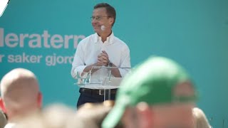 Ulf Kristersson M höll tal i Almedalen – vill ha fler poliskameror 2024 06 26 [upl. by Annal611]