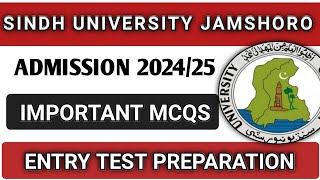 Sindh University Entry test important McQs 202425 [upl. by Droffilc296]