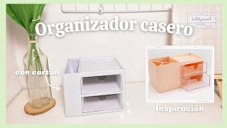 ORGANIZADOR CASERO para escritorio  papelería  cajonera  DIY aesthetic 💫 organizadorcasero [upl. by Annaoy]