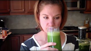 Making green juice with a Breville Juicer First time trying the mean green juice [upl. by Etnud290]