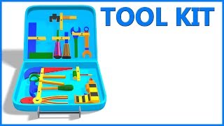 Tool Kit Toy Play Set  Learn Hand Tool Names For Children  Videos And Poems For Kids [upl. by Minor398]