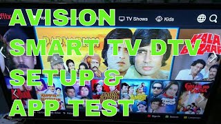 Smart tv setup and apps test Avision 32k788 32quot [upl. by Kimmy]