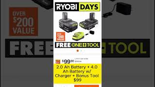 🎉 Deal Alert 🎉 Ryobi ONE 18V LiIon 20 Ah Battery 40 Ah Battery with Charger and a Bonus Tool [upl. by Drawe]