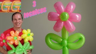 como hacer flores con globos  globoflexia flor  como hacer figuras con globos [upl. by Ulphiah759]