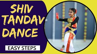 Shiva Tandava Stotram  Easy Dance Cover  Shankar Mahadevan  Bharatanatyam dance  Anvi Shetty [upl. by Cristiano]