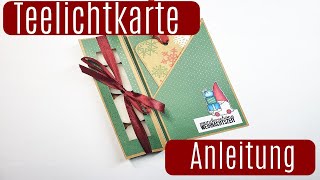 Teelichtkarte ✿ Anleitung ✿ Karte basteln ✿ Tutorial ✿ Deutsch ✿ Weihnachten [upl. by Suirtemed]