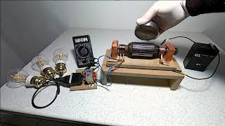 Dynamotor rotor DC AC motor generator converter demonstration [upl. by Akimert]