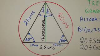 TRIANGULO EQUILATERO INSCRITO EN CÍRCULO O CIRCUNFERENCIA [upl. by Holtz]