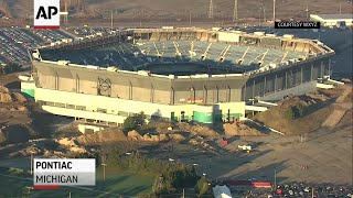 Failed Implosion of Detroit Silverdome Stadium [upl. by Gravante]