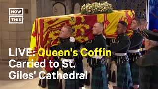 Queen Elizabeth’s Coffin Carried From Holyrood Palace to St Giles Cathedral [upl. by Oicapot]