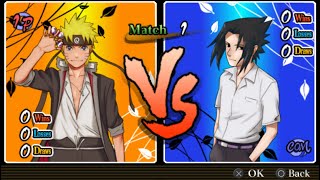 Naruto Estudante VS Sasuke Estudante ULTIMATE DIFFICULTY  Naruto Ultimate Ninja Heroes 3 [upl. by Jabin488]