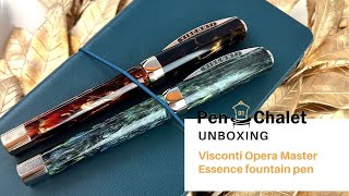 The Ultimate Fountain Pen Unboxing Viscontis NEW Brooks resin Opera Master Essence [upl. by Erbma]