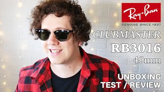 RayBan Clubmaster RB3016 49mm W0365 Golden  Unboxing  Test amp Review 82510 Stars [upl. by Fotina899]