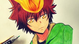 How To Draw Tsunayoshi Sawada From Katekyo Hitman RebornTutorial katekyohitmanreborn draw anime [upl. by Schaper]