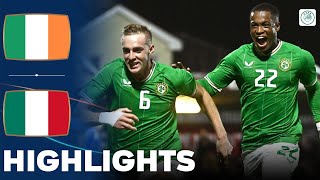 Ireland vs Italy  What a Game  Highlights  U21 Euro Qualification 21112023 [upl. by Boaten]