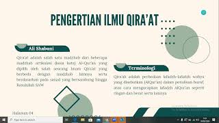 Ilmu Qiraat Serta Penjelasan maknanya  pesantren online bersanad semester 1 [upl. by Asseralc]