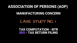 Taxation of Association of Persons AOP  Manufacturing Concern CS  I [upl. by Nibuz158]