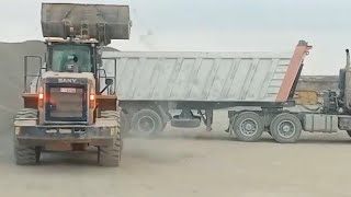 Oman construction work  Crane construction video  A crane loading the truck in Oman  Loader [upl. by Piane803]