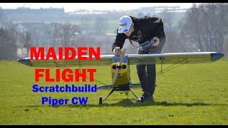 Handmade RC Piper Clipped Wing 3m  4Kg Build amp maiden flight [upl. by Imaon]