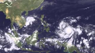 Super Typhoon Haiyan Impacts the Philippines [upl. by Katti]