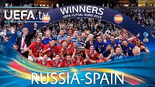 Futsal EURO Final Highlights Watch sevengoal Spain win the title [upl. by Yrebmik]