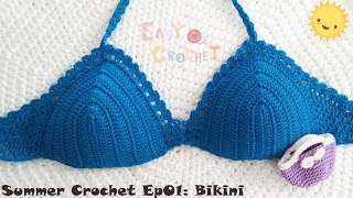 Easy Crochet for Summer Ep01 Crochet basic BIKINI [upl. by Gish]