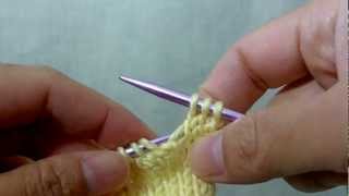 How to knit M1R Make 1 Right  Increasing 1 stitch [upl. by Yendroc155]