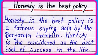 Honesty is the best policy Essay on honesty is the best policy [upl. by Oner]