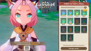 Pedido de Venti y Diona ｜ Elabora una poción para Diona ｜Técnicas alquímicas｜ Evento Genshin Impact [upl. by Erialc507]