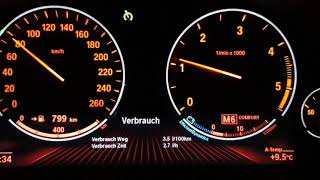 BMW f01 730d fuel consumption  80 kmh  50 miles N57 Engine [upl. by Boehike730]