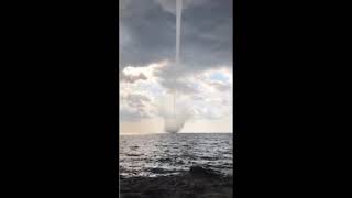 An enormous waterspout hits Italian city of Salerno 11202018 [upl. by Barden]