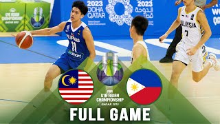 Malaysia v Philippines  Full Basketball Game  FIBA U16 Asian Championship 2023 [upl. by Anuhsal]