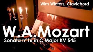 WAMozart  Sonata n°16 in C Major KV 545  Wim Winters clavichord [upl. by Dranrev]