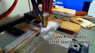 SAW Root Pass Welding easy slag removal [upl. by Marou]