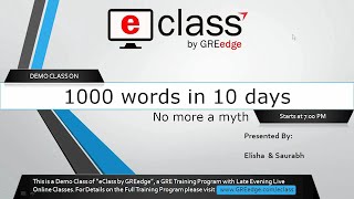 DEMO GREedge eClass How to learn 1000 GRE words in 10 days [upl. by Euqirne959]