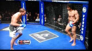 HD Anthony Pettis Vs Ben Henderson quotAmazing Cage Flying Kickquot [upl. by Aynwat]