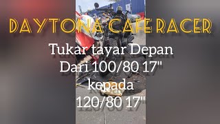 CMC Daytona Cafe Racer 250cc  Tukar tayar depan [upl. by Thielen]