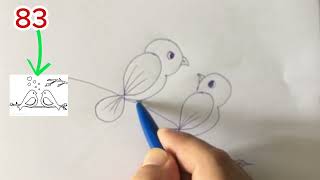 How to Draw A Bird Easy  How to draw bird from 83 number [upl. by Bez]