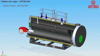 ATTSU  3D Caldera de vapor HH  Vista exterior y interior 3D  Calderas de vapor  Steam boilers [upl. by Barthelemy]